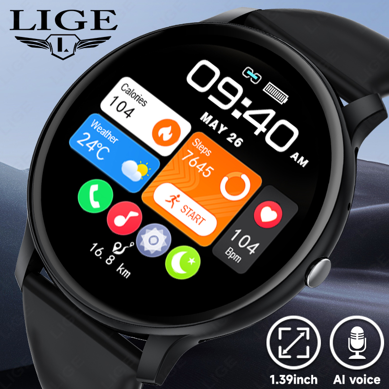 Smartwatch Latest Watches For Men - LIGE Bluetooth 通話女性スマートウォッチ男性スポーツフィットネス腕時計心拍数健康モニタースマートウォッチレディース Android iOS
