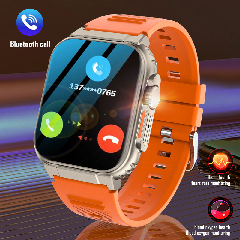 Smartwatch Latest Watches For Men - Lige-男性用大容量スマートウォッチ,Bluetooth,通話,tws,ローカル音楽,スポーツ,IP68,防水,600mah