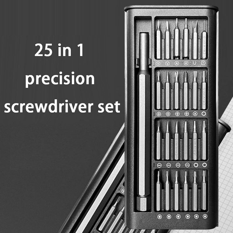 Watch Tool Repair Kit - 25 in 1精密ドライバーセット磁気スクリュードライバーキット多機能ミニ修理ツールiPhone、Xiaomi、時計、メガネ、PC用
