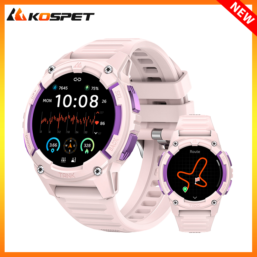 Smartwatch Digital Watches For Women - Kospet-GPS,高度計,気圧計,コンパス,Bluetooth通話,Amoled,ip69kを備えた女性用デジタルスマートウォッチ