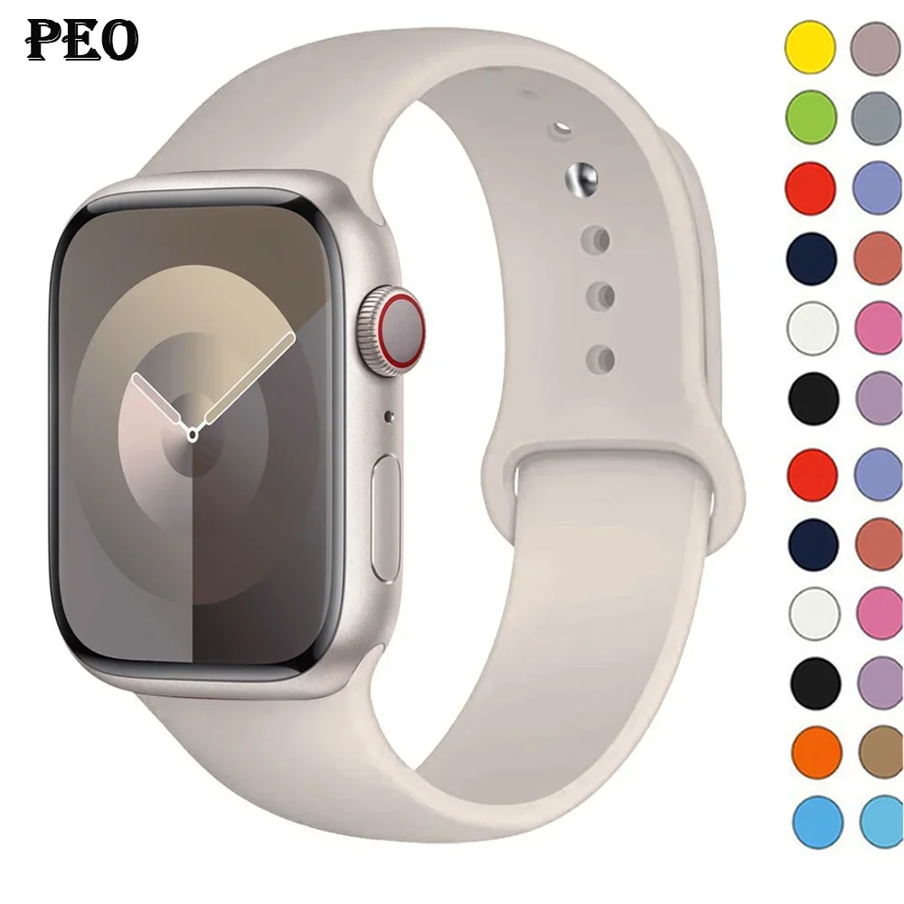 Smartwatch Iphone Watches For Women - Apple Watch用シリコンストラップ,スポーツブレスレット,iwatchシリーズ8,7,6,5,4,3,se,9,9 ul2,44 mm, 45mm, 40mm