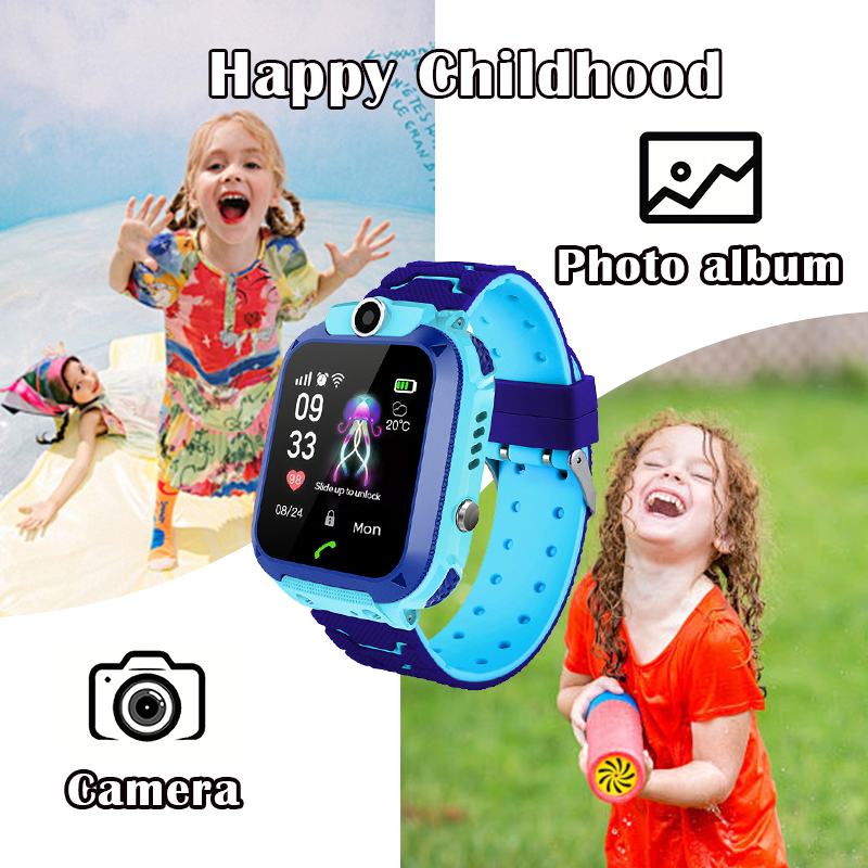 Smartwatch Watches For Kid Boy With Gps - Q12B キッズスマートウォッチ、SOSコール、健康モニター、Bluetooth、ビデオ通話機能搭載、男の子と女の子へのプレゼントに最適