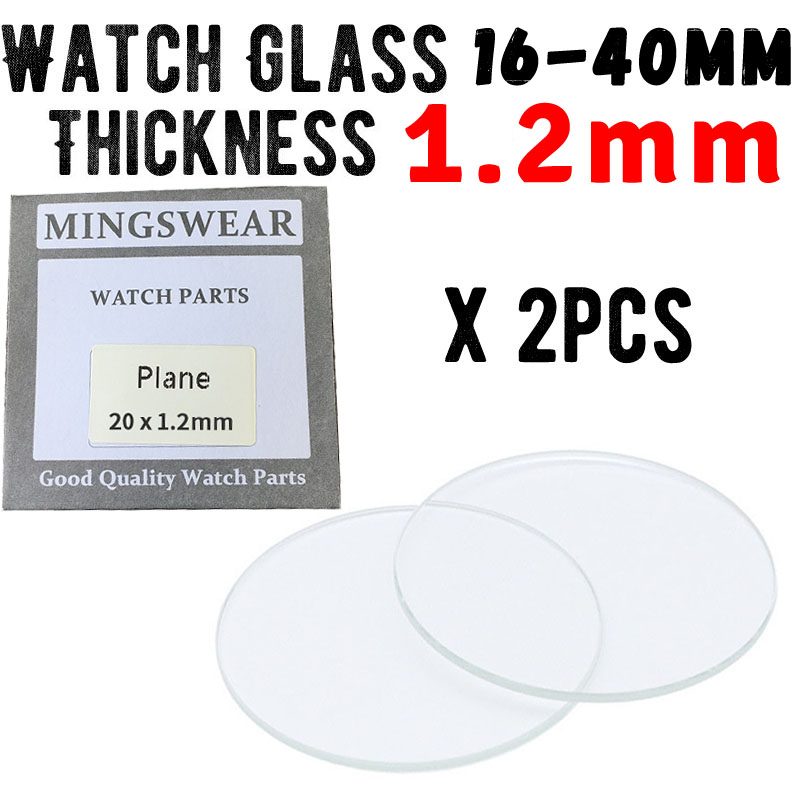 Watch Crystal Replacement - ガラスレンズ付きの交換用時計,2つの厚さ1.2mm,厚さ16〜40mm,フラットガラスミラー,時計修理ツール