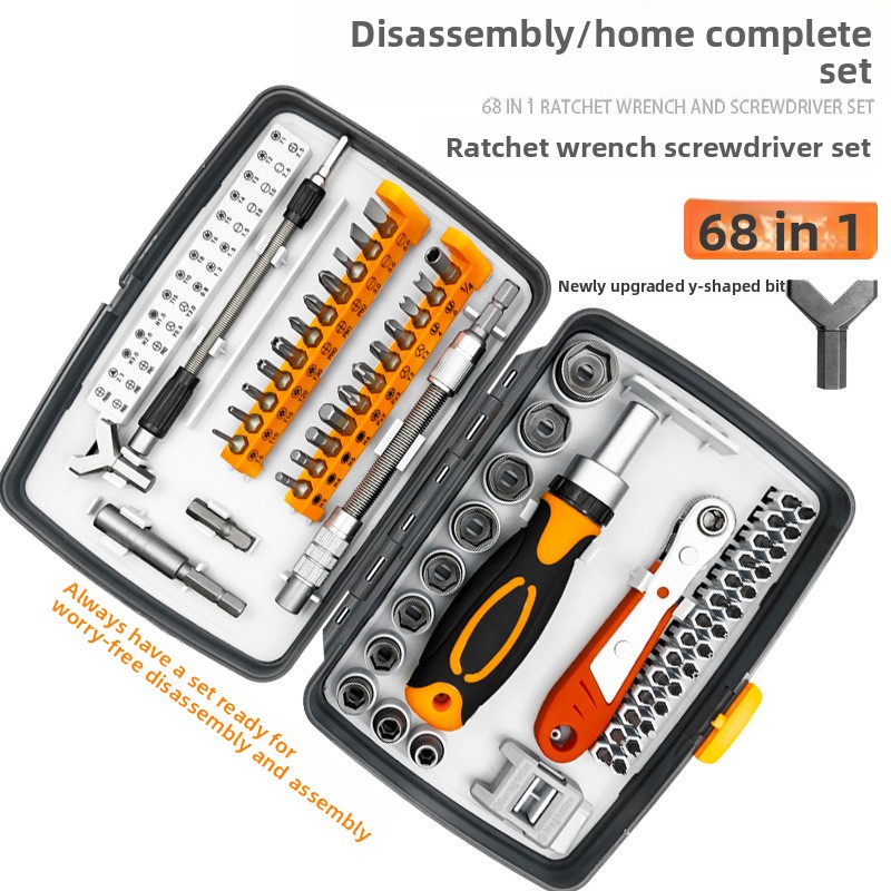 Watch Tool Repair Kit - 68-in-1ラチェット式ドライバーセット、iPhone、Samsung、ノートパソコン、時計修理ツールキット、精密ビットと人間工学に基づいたハンドル付き