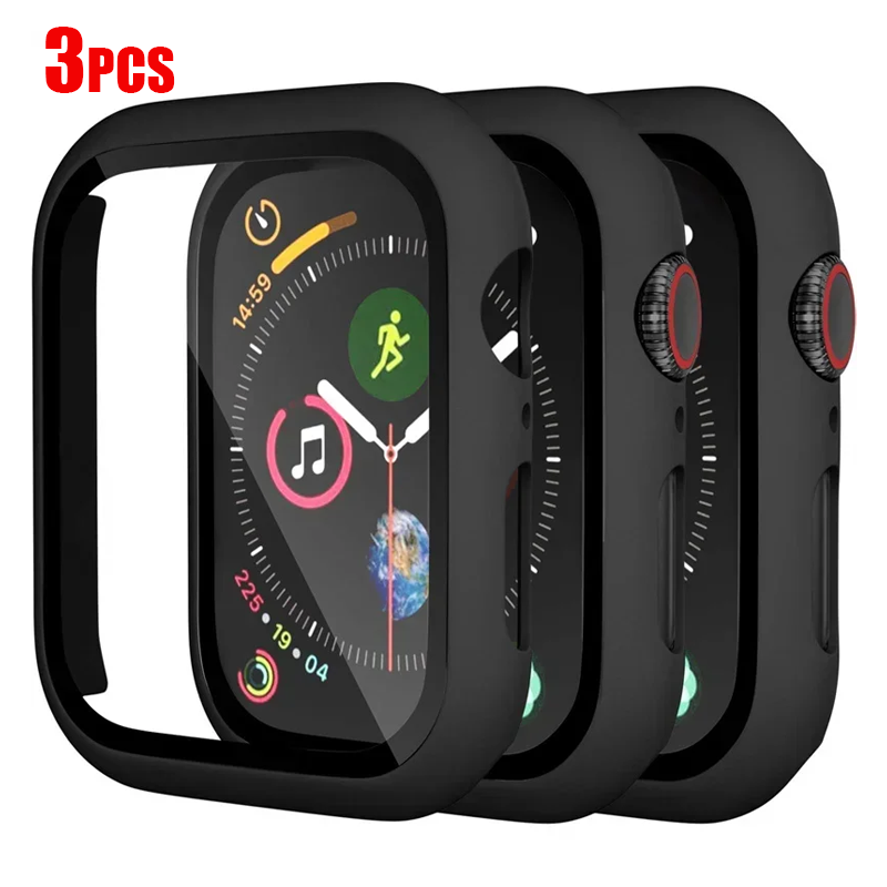 Smartwatch Iphone Watches For Women - 3枚入り強化ガラス+カバー Apple Watchアクセサリー 45mm 41mm 44mm