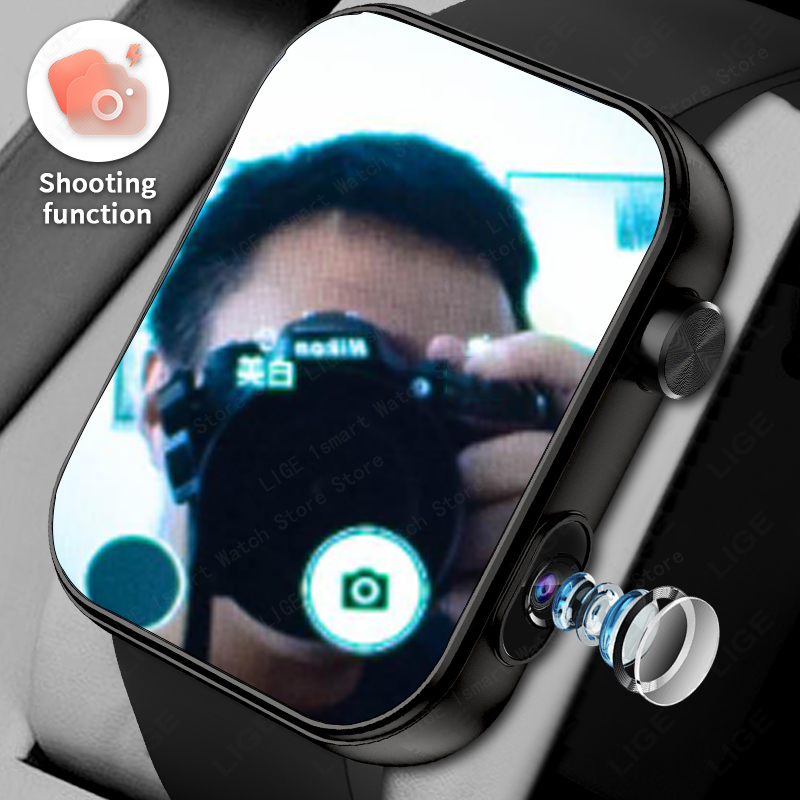 Smartwatch Latest Watches For Men - LIGE カメラ付き写真とビデオを撮ることができますスマートウォッチ 512Mb メモリ録音用ローカル音楽スマートウォッチ防水メンズ腕時計