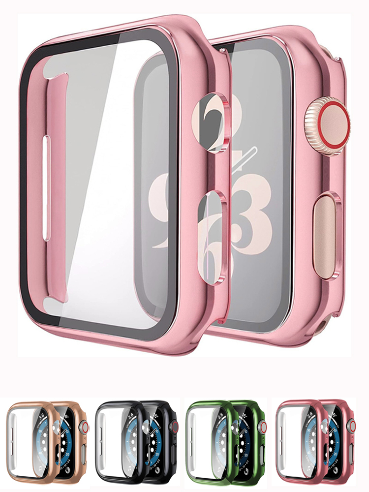 Smartwatch Iphone Watches For Women - Apple Watch用ガラスおよびケース,保護バンパー,iwatchシリーズ9,8,7,6,5,4,se,41mm, 45mm, 44mm 40mm, 42mm,