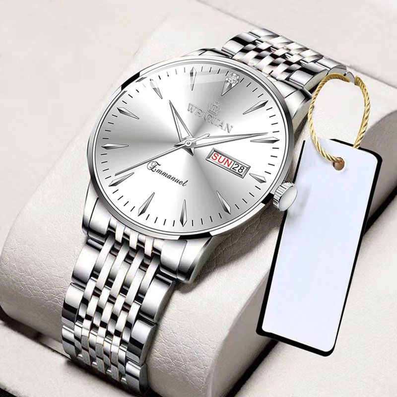 Smartwatch Watches Gift For Boys - ファッションメンズクォーツ腕時計 カレンダー付き 夜光 防水 スチールバンド 男性用