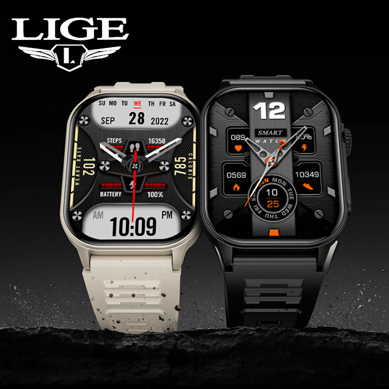 Smartwatch Latest Watches For Men - LIGE スマートウォッチ男性用 3ATM 防水 Bluetooth 通話ヘルスモニター懐中電灯