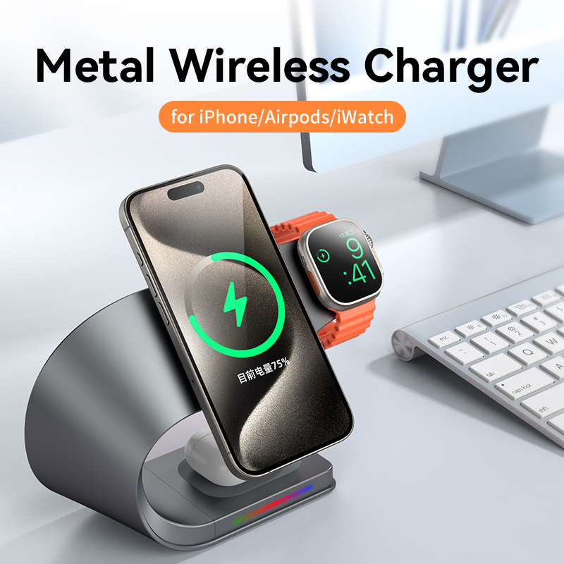 メタルシェル4in1ワイヤレス充電器 iPhone 16/1 - Smartwatch Apple Watch のレビューと価格