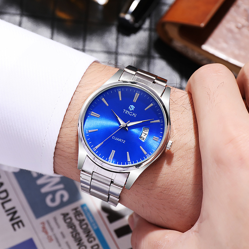メンズ用、スチールバンド、カレンダー機能付きクォーツ時計。ビ - Smartwatch Watches Gift For Boys のレビューと価格