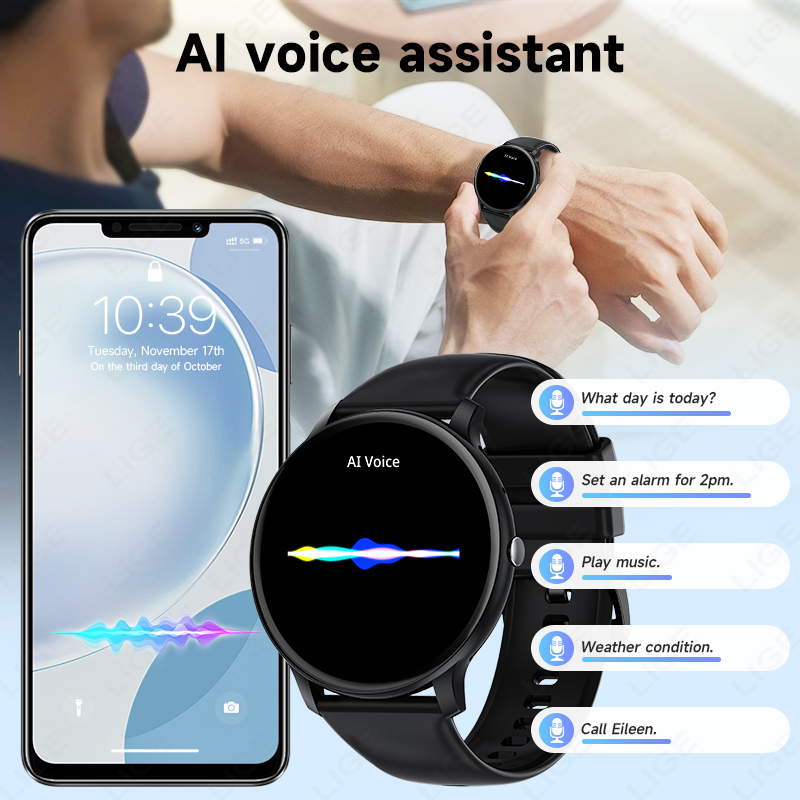 LIGE Bluetooth 通話女性スマートウォッチ男性ス - Smartwatch Latest Watches For Men のレビューと価格