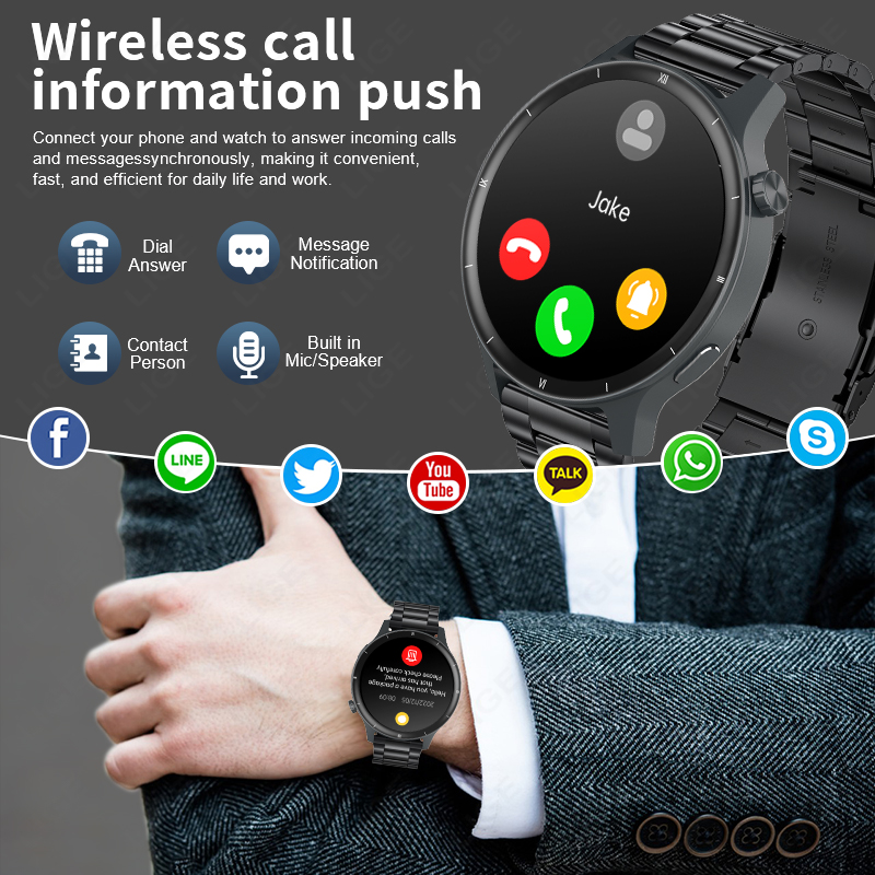 LIGE 3D ダイナミックダイヤルスマートウォッチ女性男性 - Smartwatch Latest Watches For Men のレビューと価格