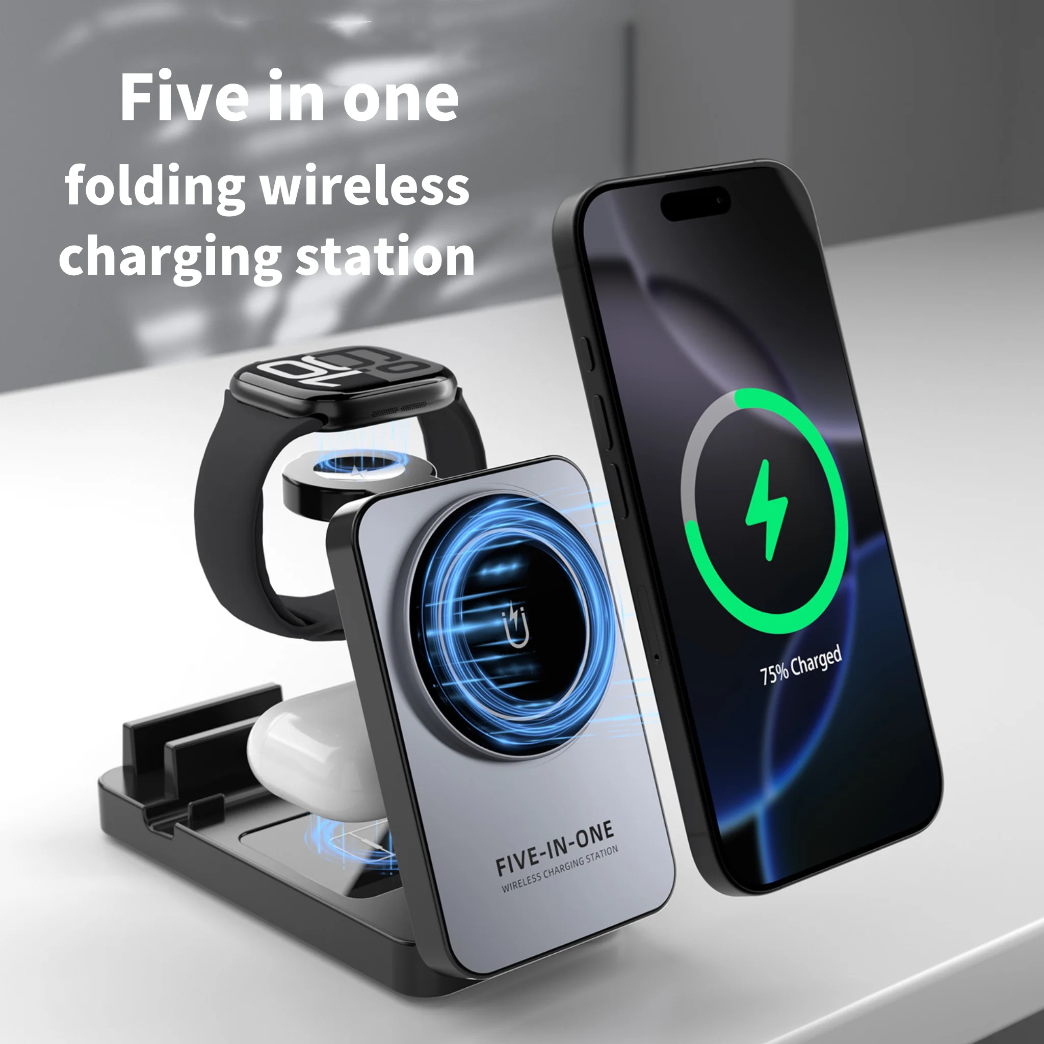 5 in 1 18W折りたたみ式ワイヤレス充電ステーション  - Smartwatch Apple Watch のレビューと価格
