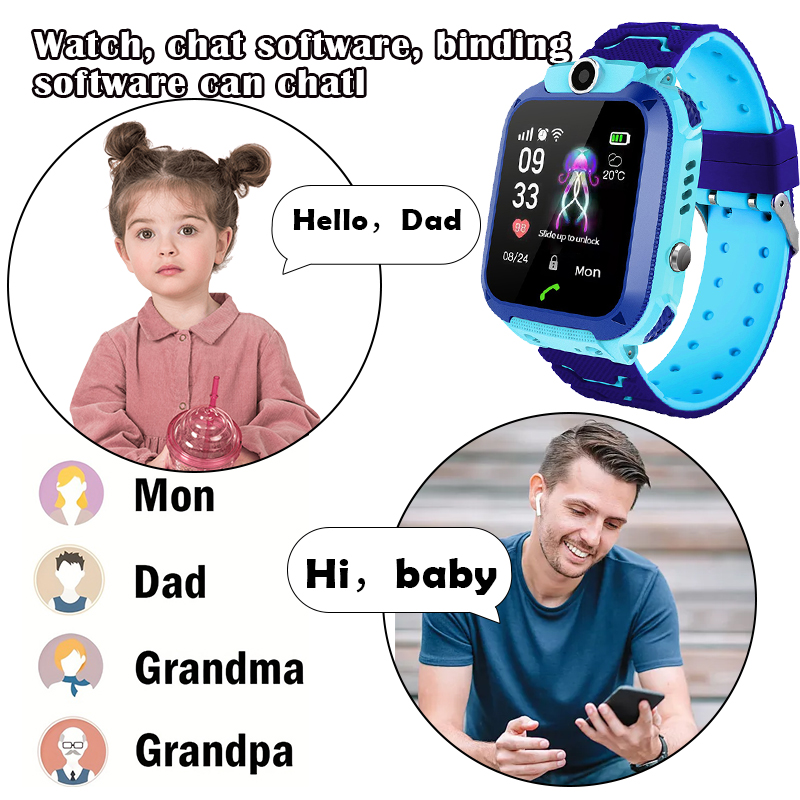 Q12B キッズスマートウォッチ、SOSコール、健康モニター - Smartwatch Watches For Kid Boy With Gps のレビューと価格