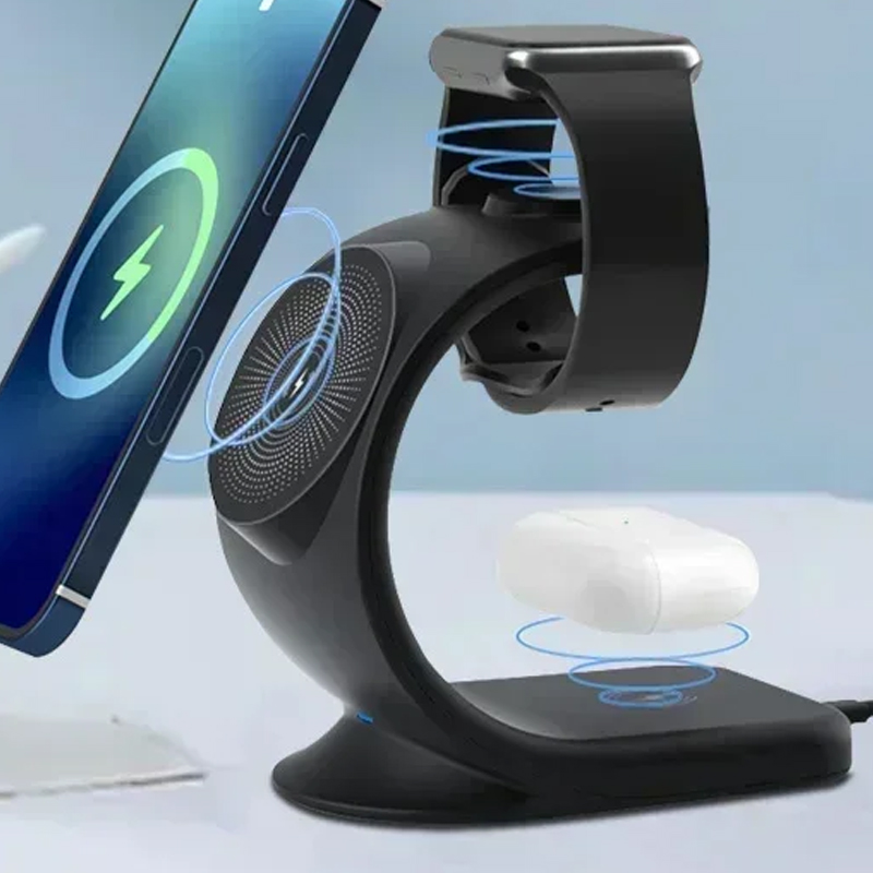 マグネット式ワイヤレス充電器 3in1 急速充電ステーション - Smartwatch Apple Watch のレビューと価格