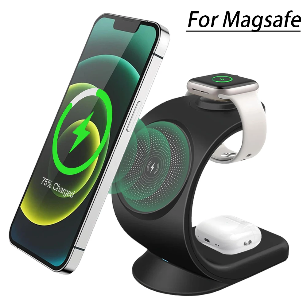 マグネット式ワイヤレス充電器 3in1 急速充電ステーション - Smartwatch Apple Watch のレビューと価格