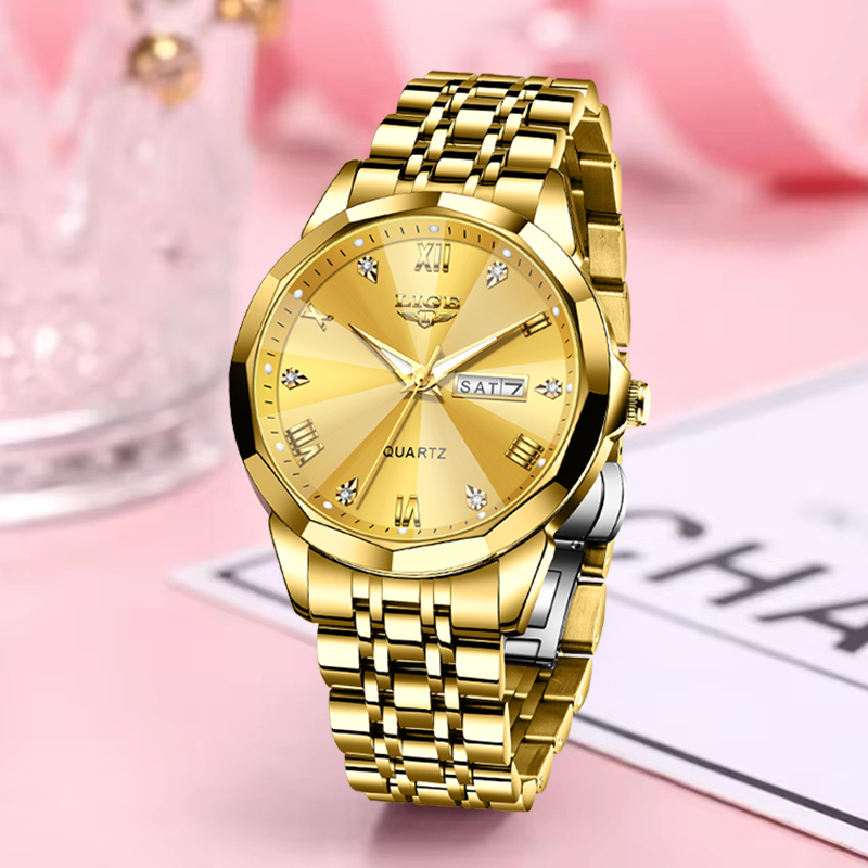 Lige-女性用防水クォーツ時計,フルスチール,ミリタリー, - Chronograph Sport Watch のレビューと価格