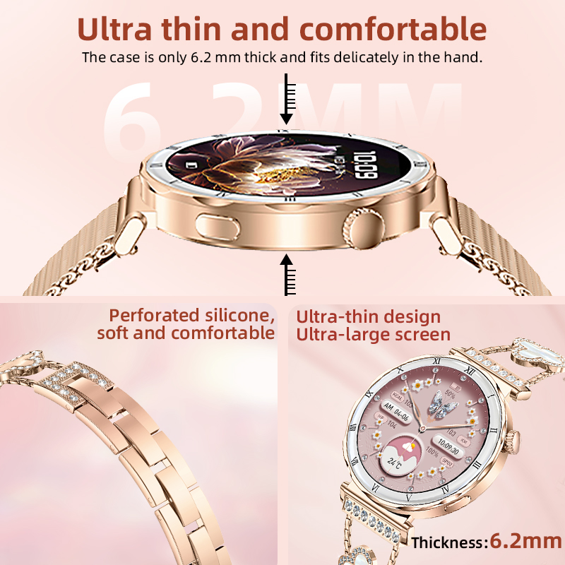 LIGE 新型女性用スマートウォッチ 1.19インチ AMO - Smartwatch Health Watches For Women のレビューと価格