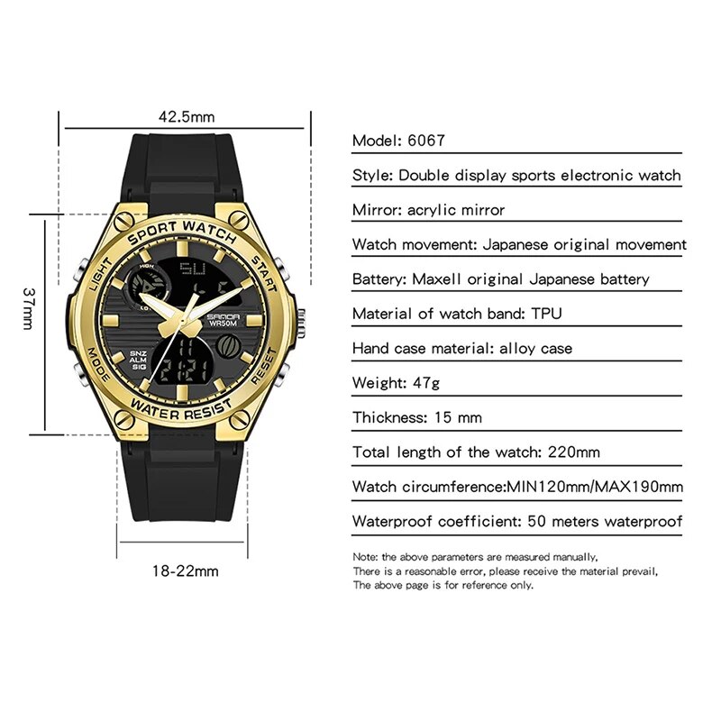 女性用デジタルLED腕時計,スポーツクロノグラフ,クォーツ, - Chronograph Sport Watch のレビューと価格