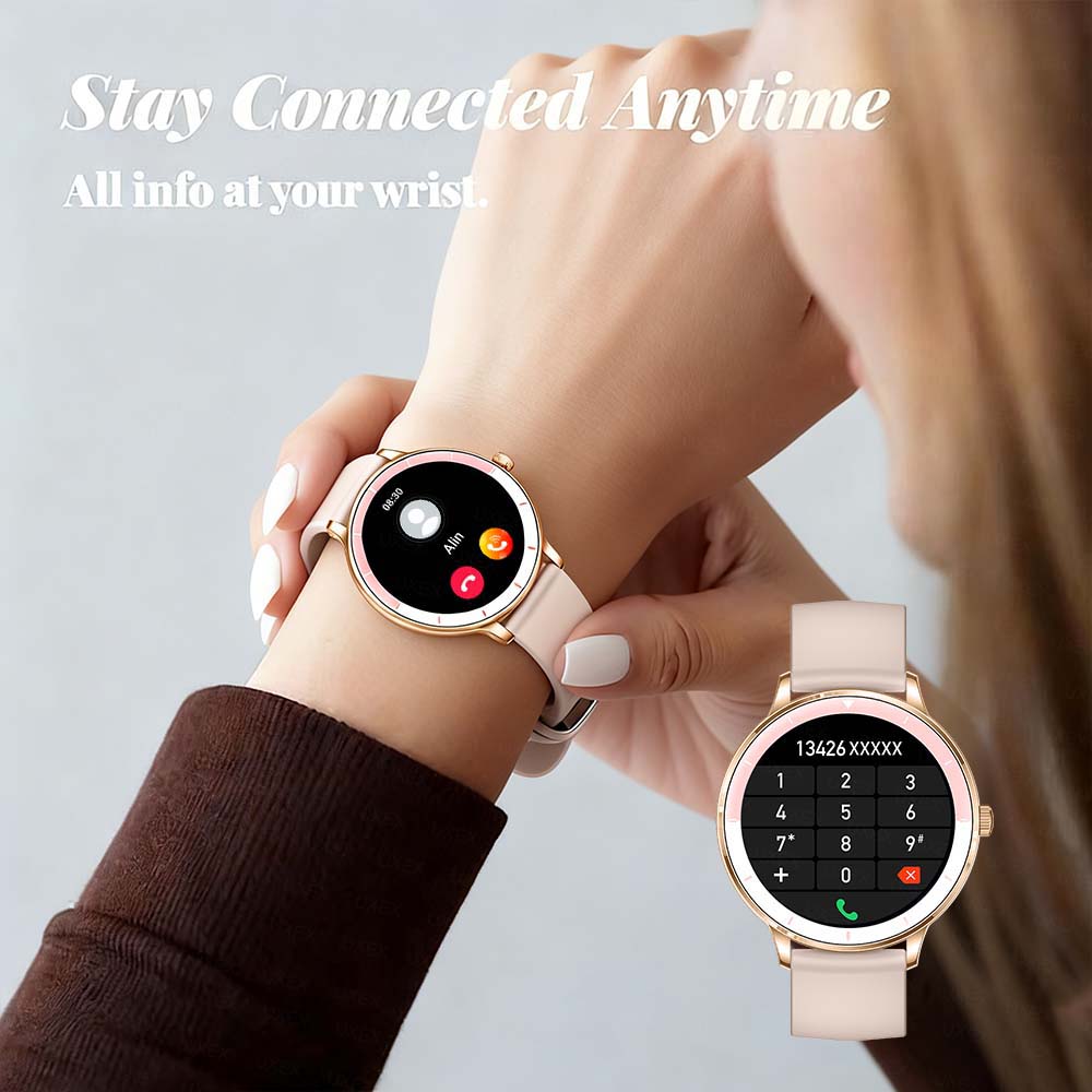 女性用スマートウォッチ 1.26インチHDスクリーン 通話機 - Watches Ladies Smartwatch のレビューと価格