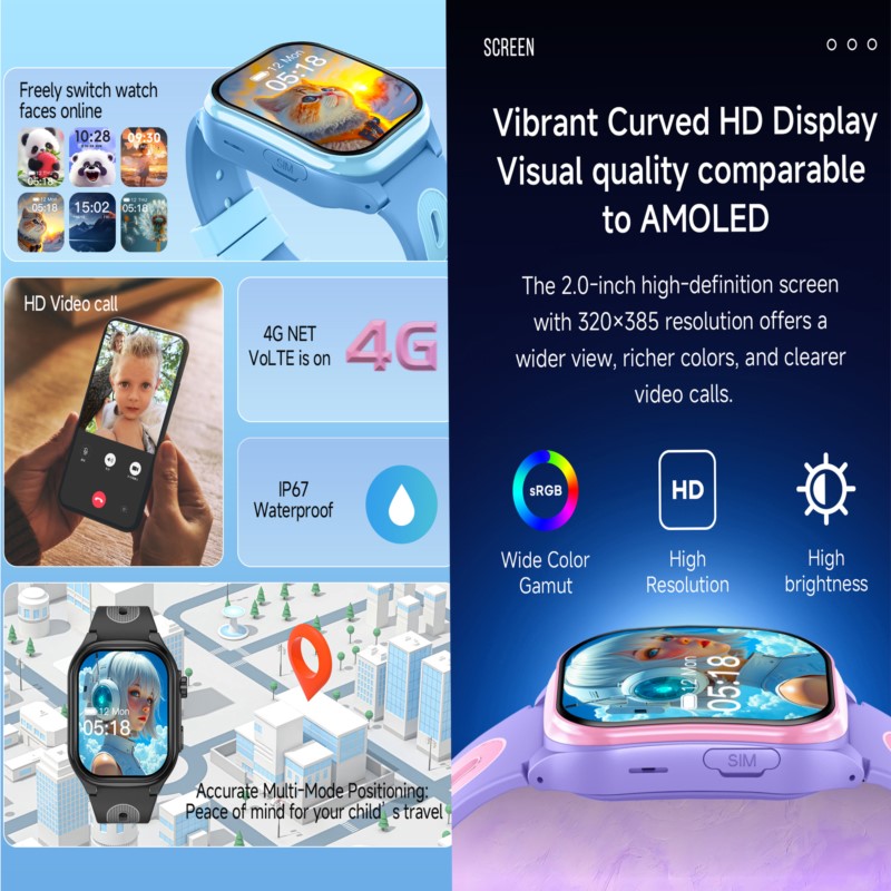 スマートウォッチ キッズ 4G GPS WIFI ビデオ通話 - Smartwatch Watches For Kid Boy With Gps のレビューと価格