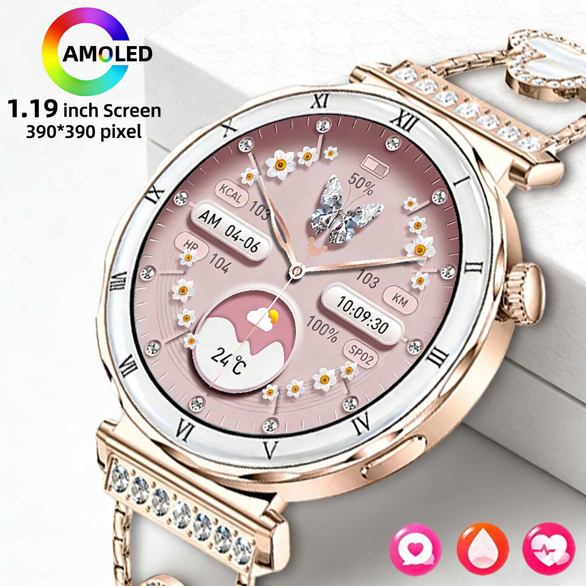 LIGE 女性スマートウォッチ 1.19 インチ AMOLE - Smartwatch Latest Watches For Men のレビューと価格
