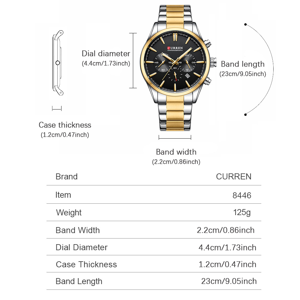 カレンカジュアルクォーツクロノスポーツ腕時計ブランド男性用ス - Chronograph Sport Watch のレビューと価格