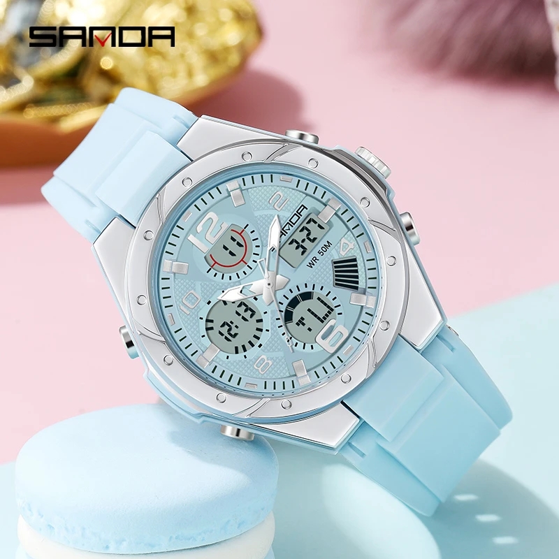 SANDA ピンクの女性用腕時計 アナログ・デジタル ユニセ - Chronograph Sport Watch のレビューと価格