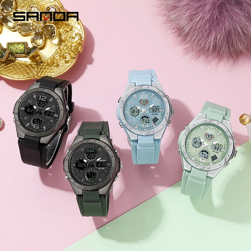 SANDA ピンクの女性用腕時計 アナログ・デジタル ユニセ - Chronograph Sport Watch のレビューと価格