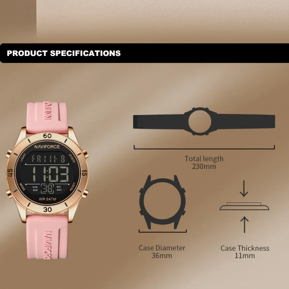 ナビフォース腕時計女性用ファッションスポーツ防水液晶デジタル - Chronograph Sport Watch のレビューと価格