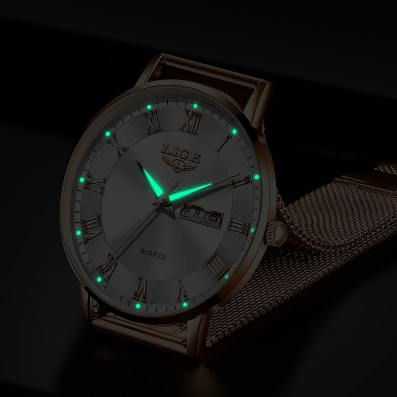LIGE ファッション女性腕時計トップブランドの高級超薄型メ - Chronograph Sport Watch のレビューと価格