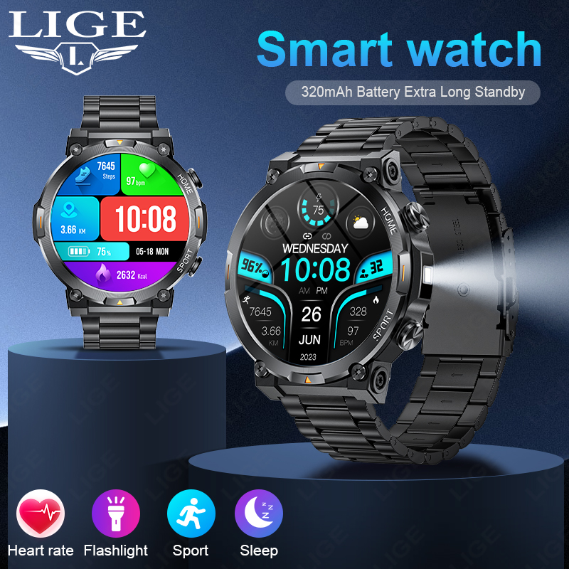 LIGEアウトドアスポーツスマートウォッチ メンズ 1.43 - Smartwatch Latest Watches For Men のレビューと価格