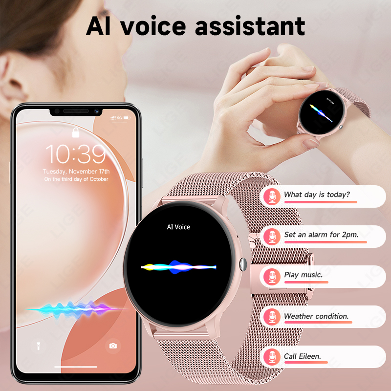 LIGE 防水女性スマートウォッチ心拍数血圧モニタリング男性 - Watches Ladies Smartwatch のレビューと価格