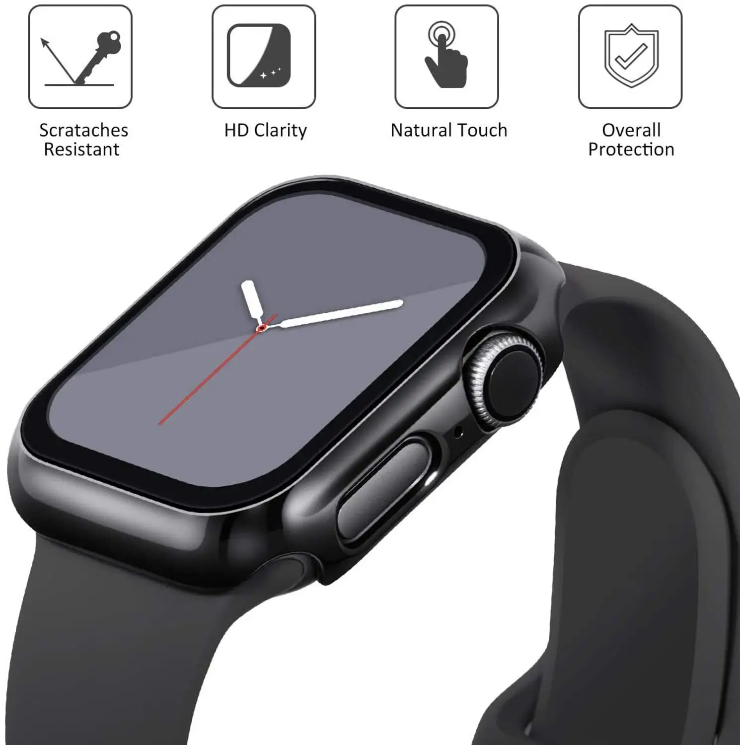 3枚入り強化ガラス+カバー Apple Watchアクセサリ - Smartwatch Iphone Watches For Women のレビューと価格