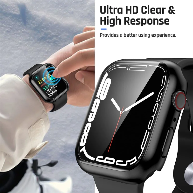 3枚入り強化ガラス+カバー Apple Watchアクセサリ - Smartwatch Iphone Watches For Women のレビューと価格