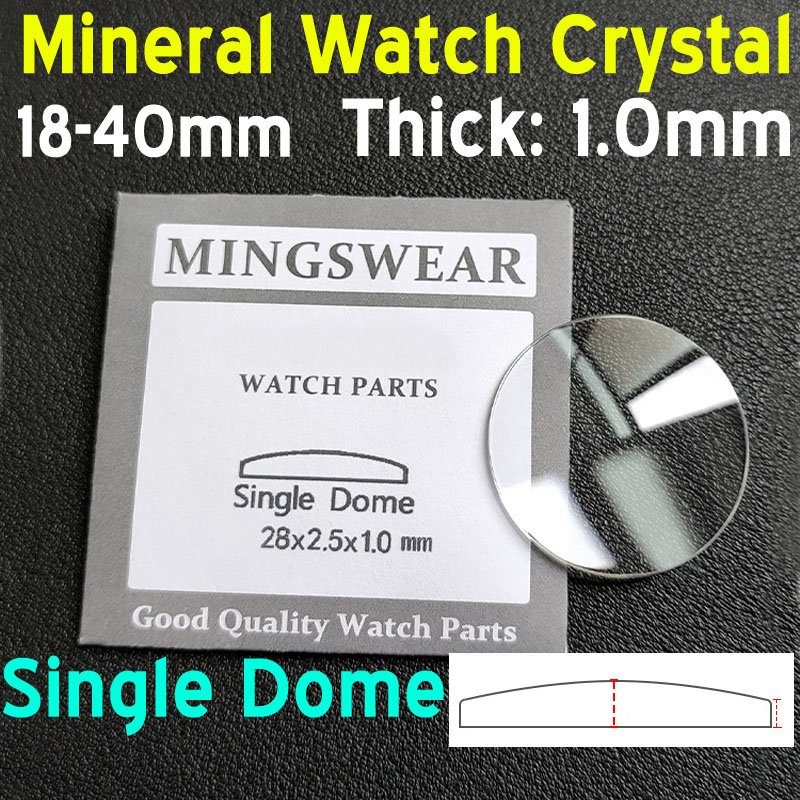 1 ミリメートル厚ラウンドシングルドーム凸面ミネラル時計クリ - Watch Crystal Replacement のレビューと価格