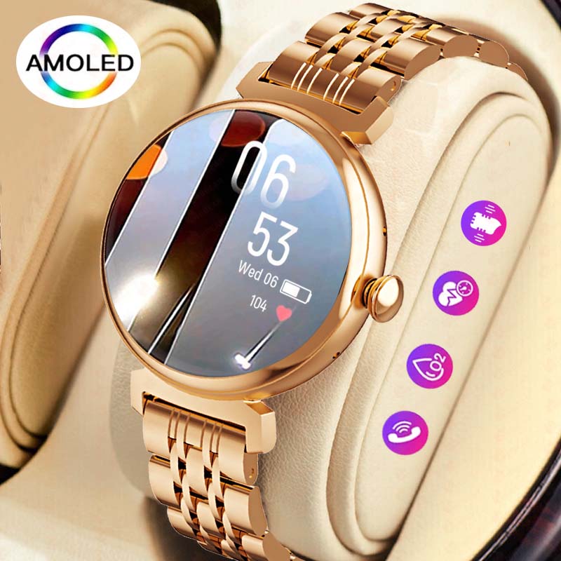 1.04 インチ AMOLED スクリーンファッションレディ - Watches Ladies Smartwatch のレビューと価格