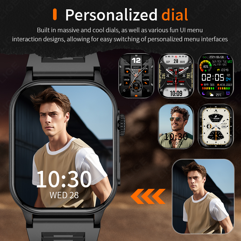 LIGE スマートウォッチ男性用 3ATM 防水 Bluet - Smartwatch Latest Watches For Men のレビューと価格