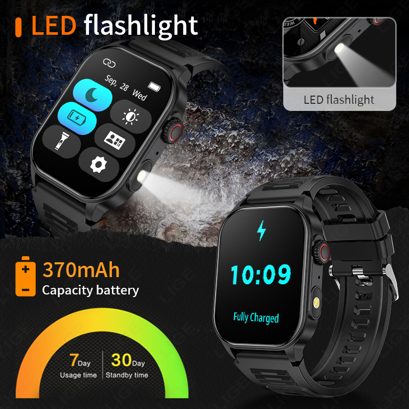 LIGE スマートウォッチ男性用 3ATM 防水 Bluet - Smartwatch Latest Watches For Men のレビューと価格