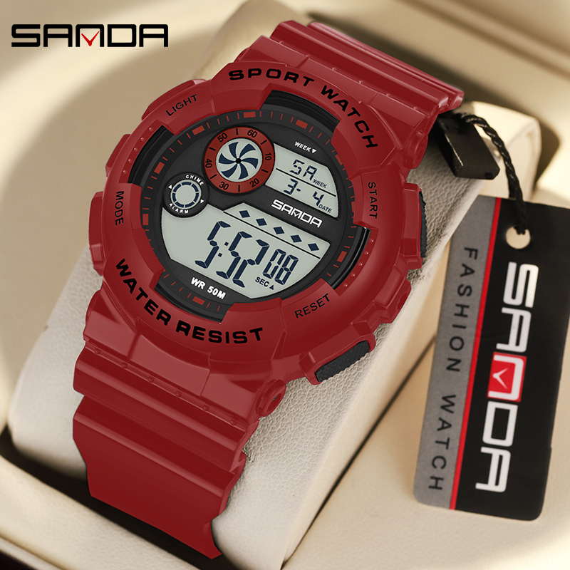 女性のスポーツリストウォッチ,ファッショナブルな靴,アラーム - Chronograph Sport Watch のレビューと価格